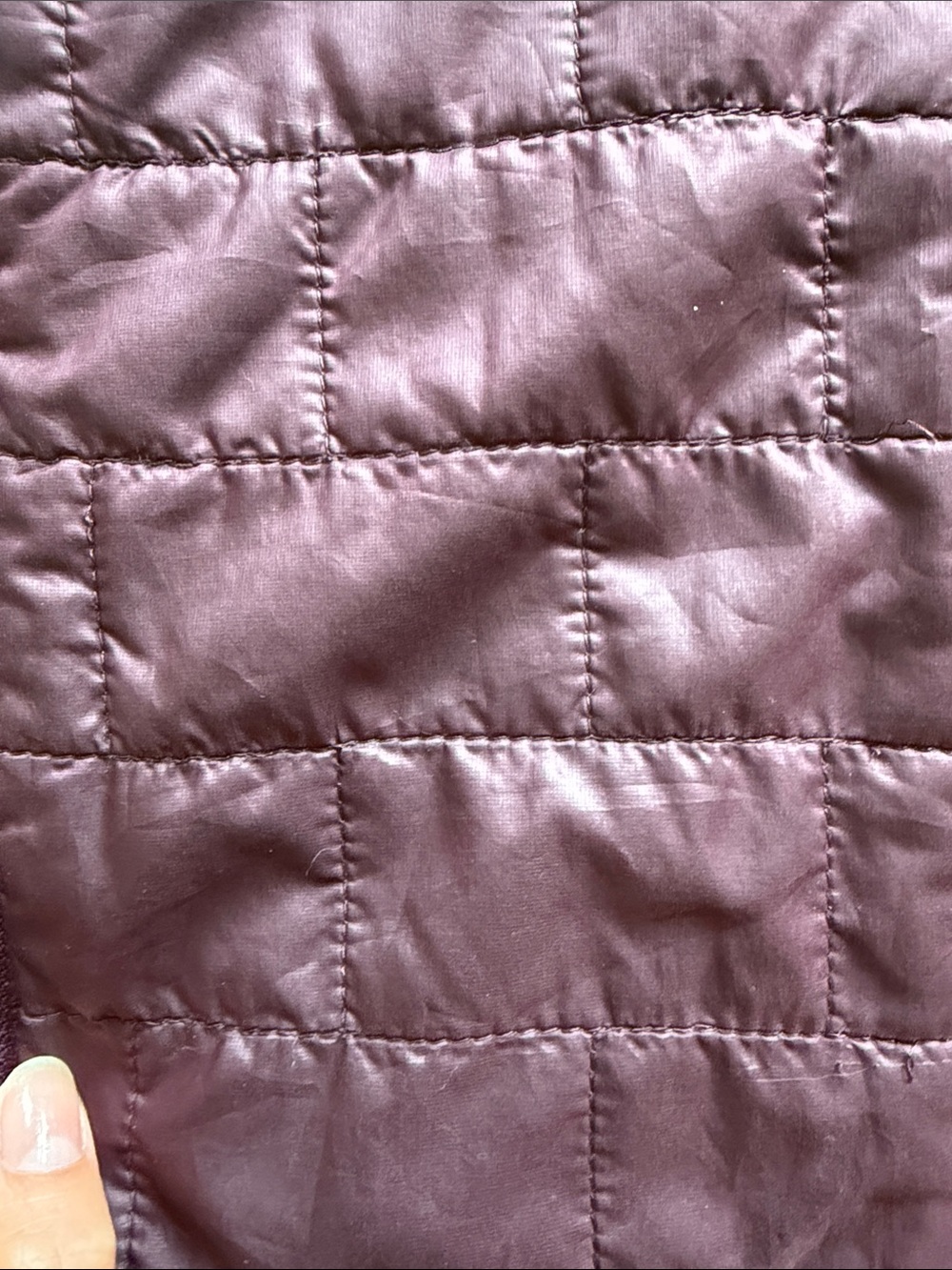 Patagonia Women's Hooded Quilted Jacket - Deep Plum with Coral Accents - Picture 2 of 5